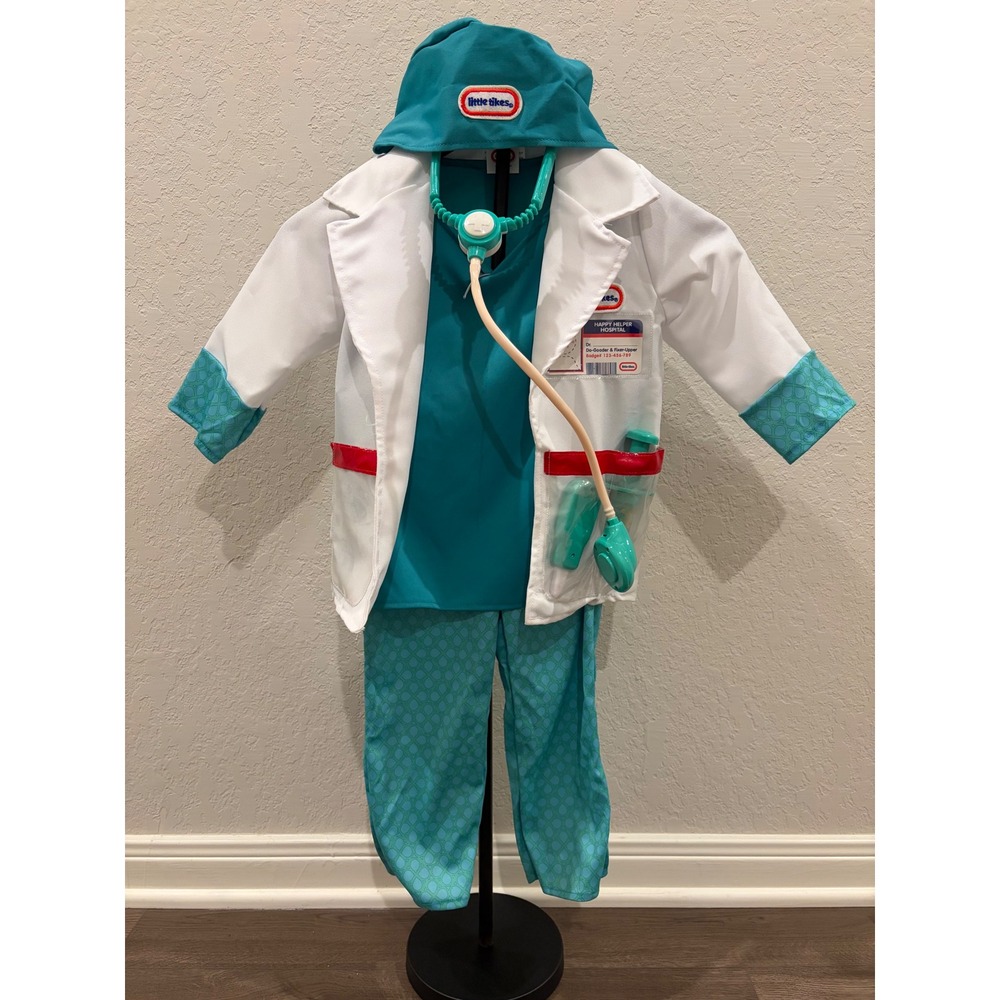 Little Tikes Happy Helper Hospital Doctor Costume Set Size 1-2T White Teal